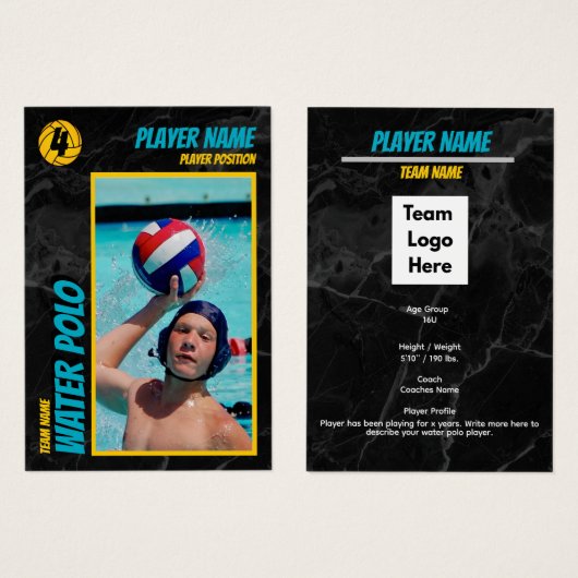 Water Polo Trading Card Customizable Collectible (Front & Back)