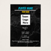 Water Polo Trading Card Customizable Collectible (Back)