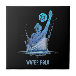 Water Polo Vintage Sports Athlete With Ball Ceramic Tile
