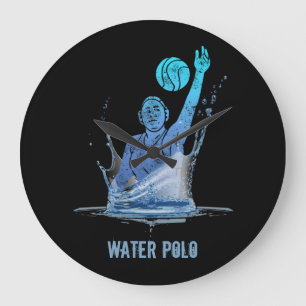 Water Polo Vintage Sports Athlete With Ball Large Clock