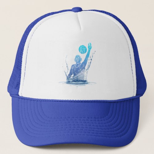 Water Polo Vintage Sports Athlete With Ball Trucker Hat