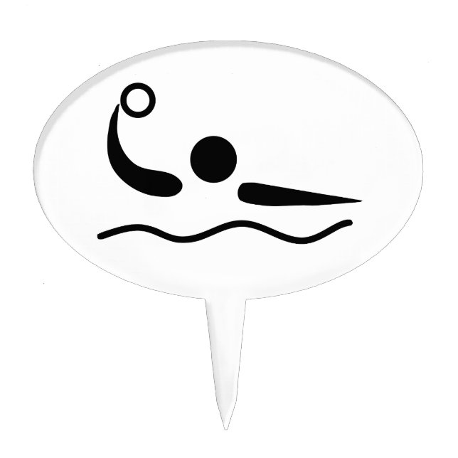 Water Polo Waterpolo Pictogram Cake Topper (Front)