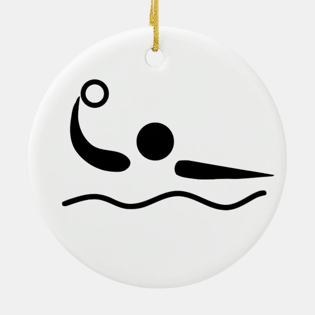 Water Polo Waterpolo Pictogram Ceramic Ornament (Back)