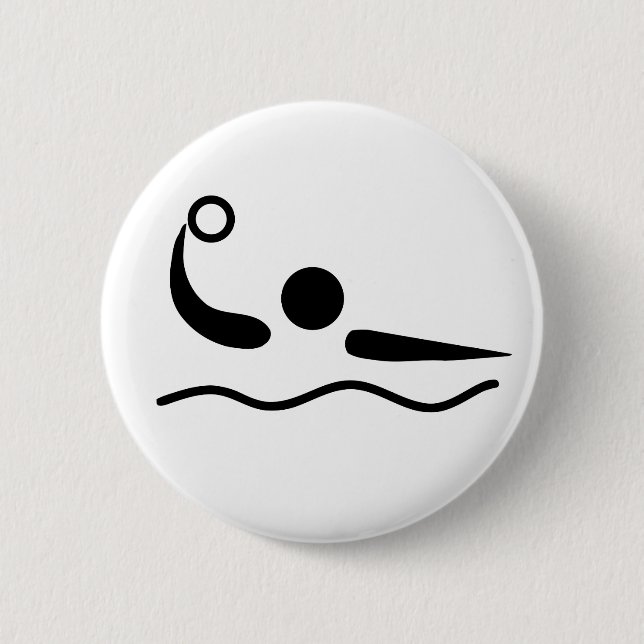 Water Polo Waterpolo Pictogram Pinback Button (Front)