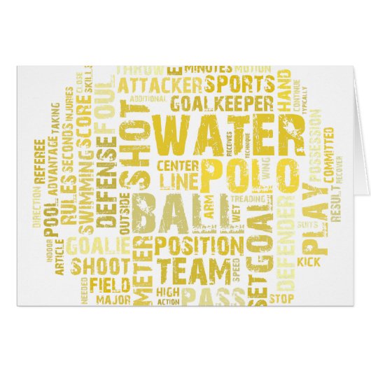 Water Polo Word Cloud Products Cards (Front Horizontal)