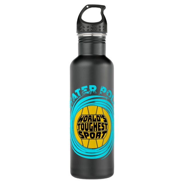 Water Polo World's Toughest Sport Stainless Steel Water Bottle (Front)