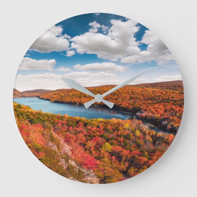 Water | Porcupine Mountains Michigan Large Clock (Front)