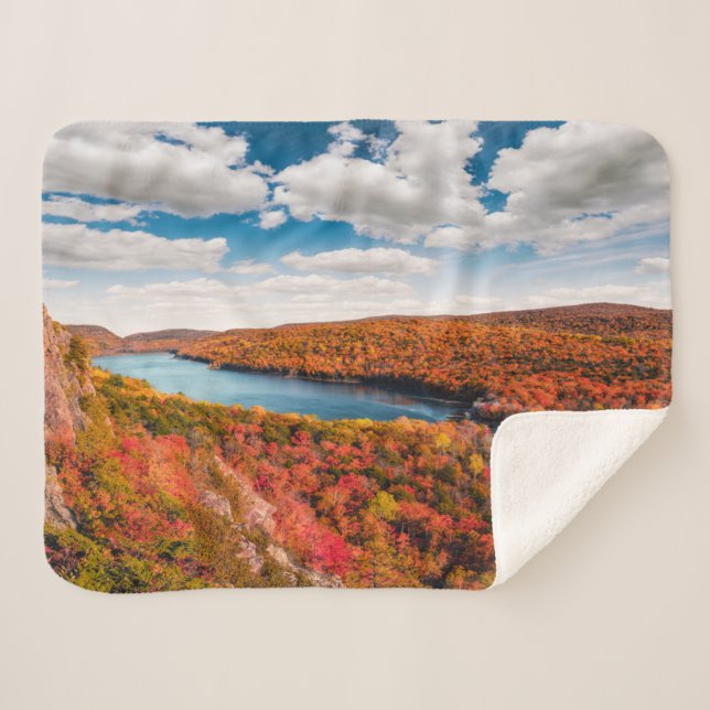 Water | Porcupine Mountains Michigan Sherpa Blanket (Front (Horizontal))