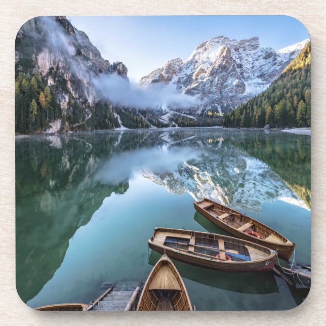 Water | Pragser Wildsee Dolomites Italy Beverage Coaster (Front)