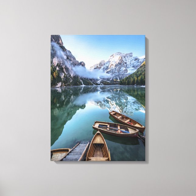 Water | Pragser Wildsee Dolomites Italy Canvas Print (Front)