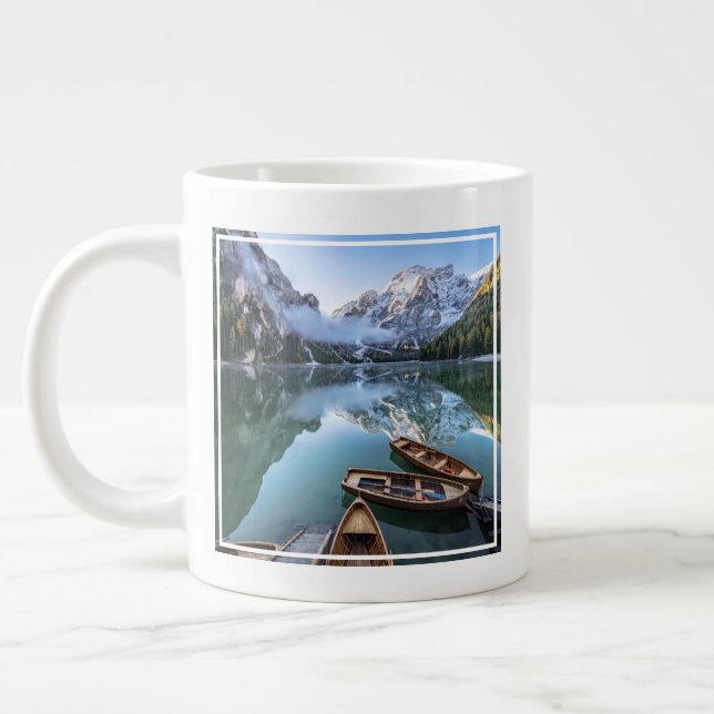 Water | Pragser Wildsee Dolomites Italy Giant Coffee Mug (Left)