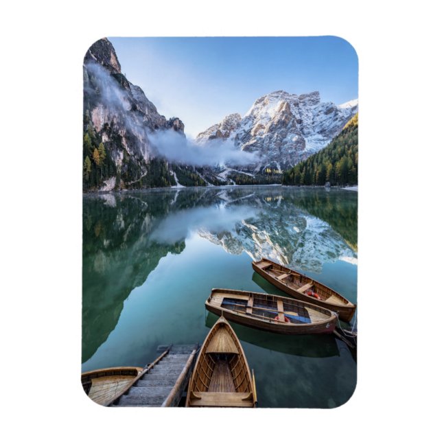 Water | Pragser Wildsee Dolomites Italy Magnet (Vertical)
