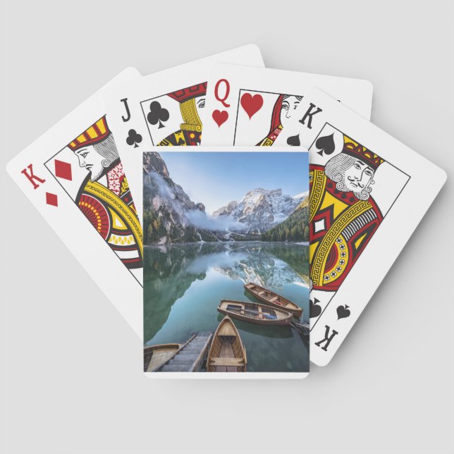 Water | Pragser Wildsee Dolomites Italy Poker Cards (Back)