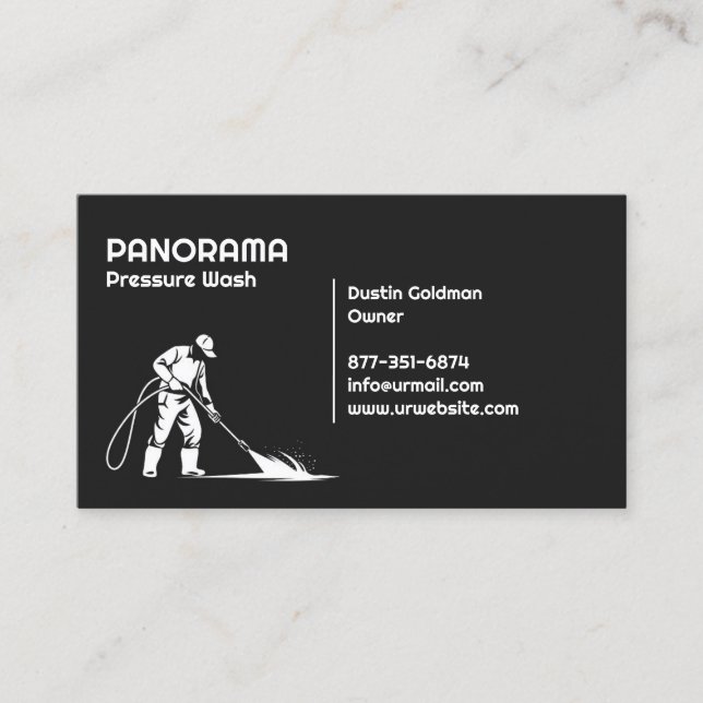 Water Pressure Cleaning Business Card Template (Front)