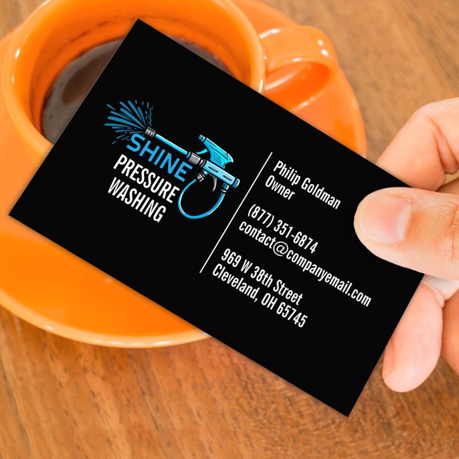 Water Pressure Cleaning Business Card Template  (Creator Uploaded)