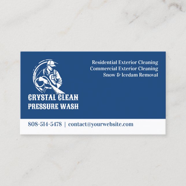 Water Pressure Cleaning Business Card Template (Front)