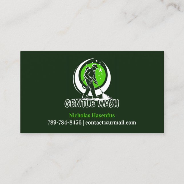Water Pressure Cleaning Business Card Template (Front)