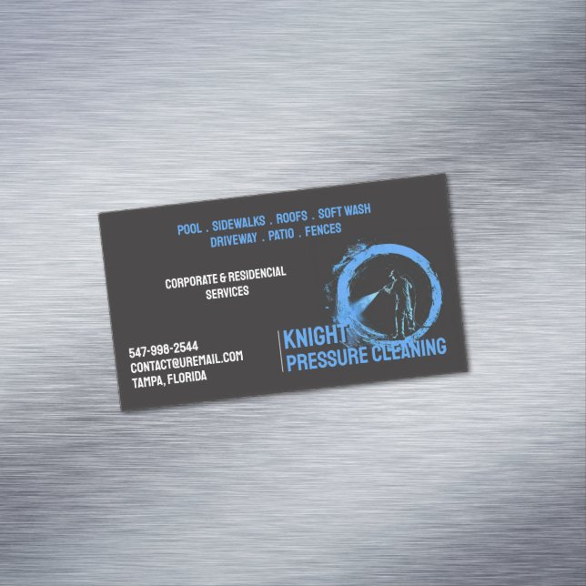 Water Pressure Wash Business Card Magnet (In Situ)