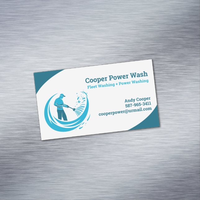 Water Pressure Wash Business Card Magnet (In Situ)