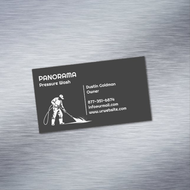 Water Pressure Wash Business Card Magnet (In Situ)