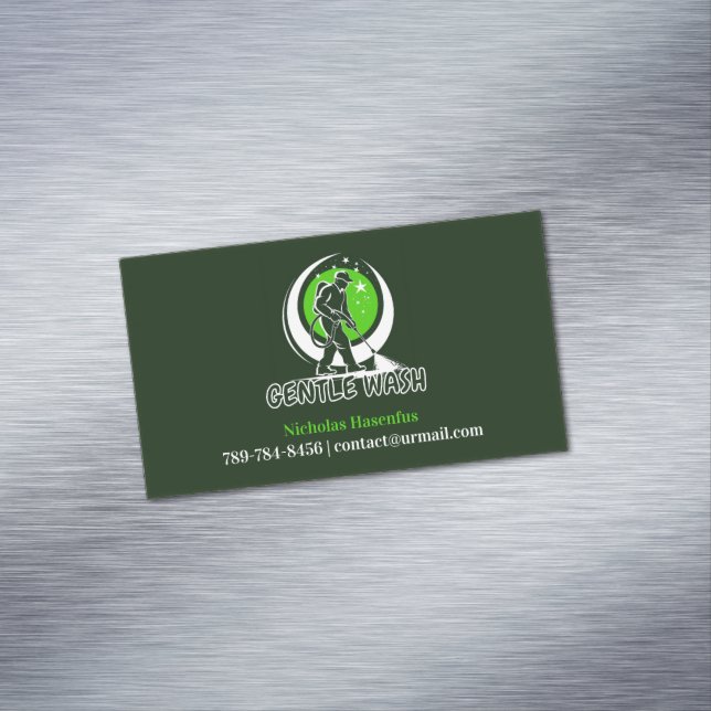 Water Pressure Wash Business Card Magnet (In Situ)