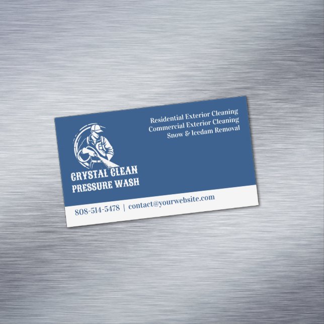 Water Pressure Wash Business Card Magnet (In Situ)