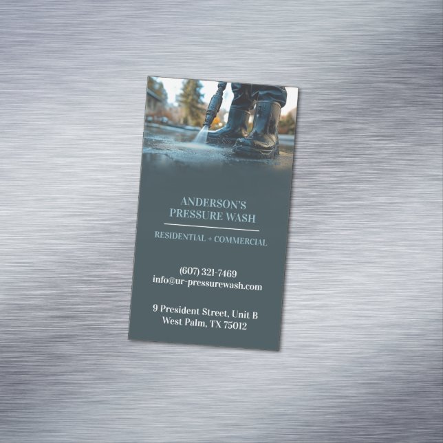 Water Pressure Wash Business Card Magnet (In Situ)