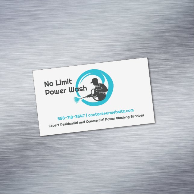 Water Pressure Wash Business Card Magnet (In Situ)