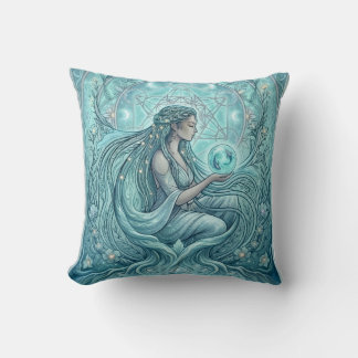 Water Priestess Throw Pillow
