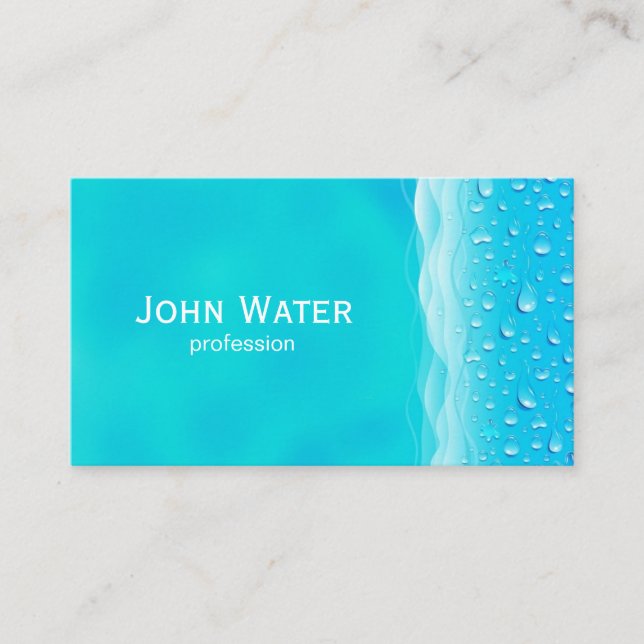 Water  Professional Mini Business Card (Front)