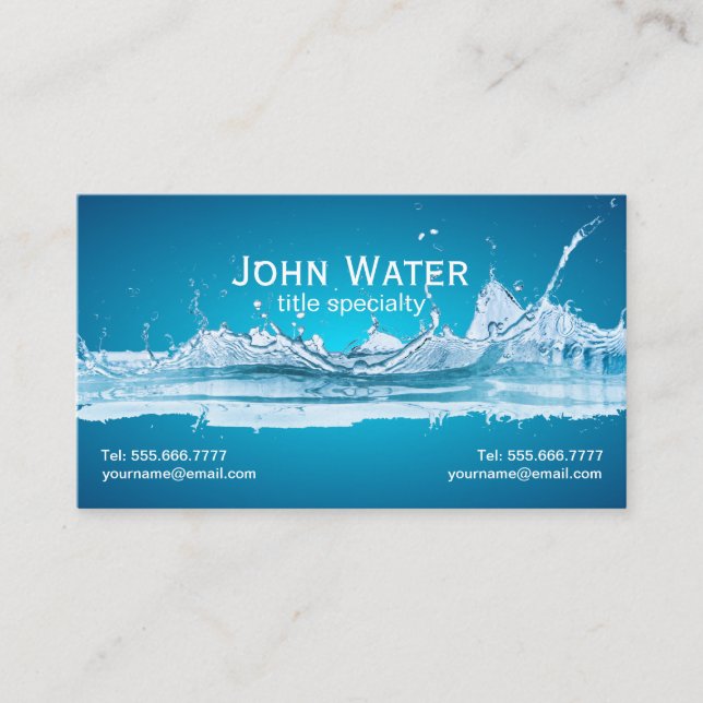 Water  Professional Mini Business Card (Front)