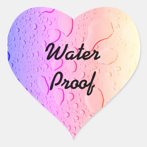 Water Proof Drops Splash Free Rose Gold Pink Ombre Heart Sticker
