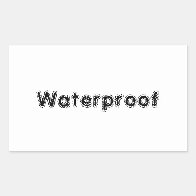 Water Proof Splash Free Package Black White 2025 Rectangular Sticker (Front)