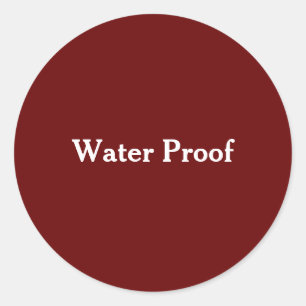 Water Proof Splash Free Package Label Burgundy Red