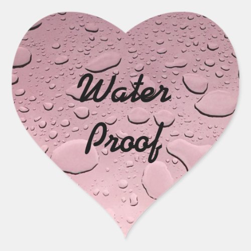 Water Proof Splash Free Rose Gold Pink Drops Cool Heart Sticker