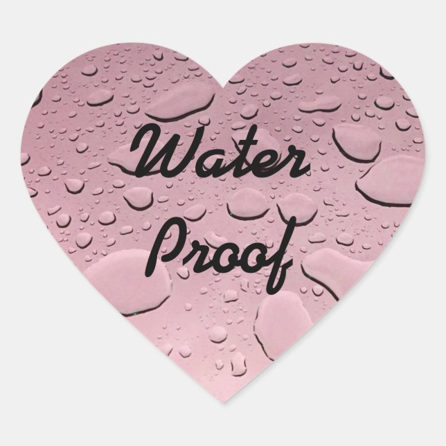 Water Proof Splash Free Rose Gold Pink Drops Cool Heart Sticker (Front)