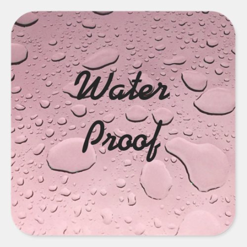 Water Proof Splash Free Rose Gold Pink Drops Cool Square Sticker