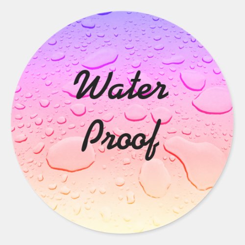 Water Proof Splash Free Rose Gold Pink Ombre Drops Classic Round Sticker