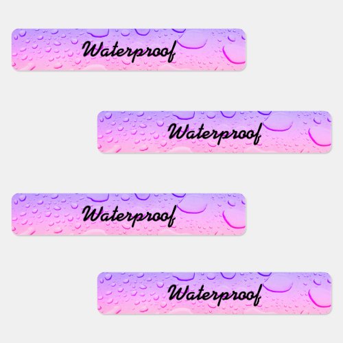 Water Proof Splash Free Rose Gold Pink Ombre Drops Labels