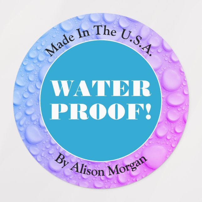 Water Proof White Text, DIY 3 Text Lines, Photo Labels (Design 1)