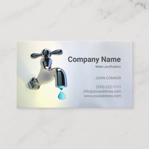 Water Purification Filtering Plumber Service Business Card