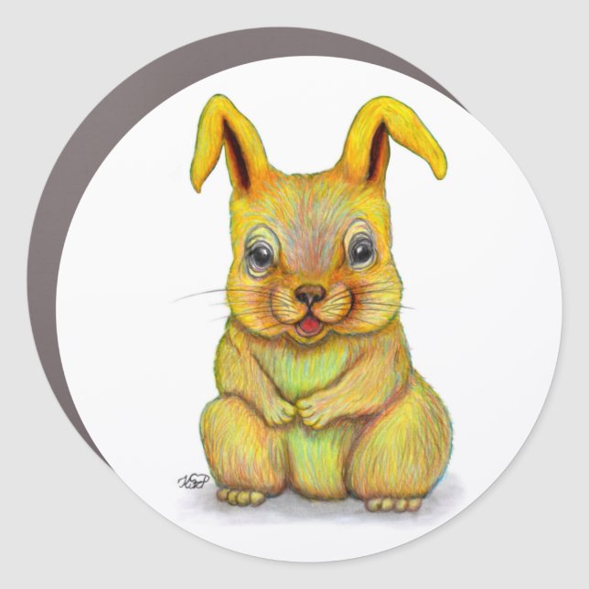 Water Rabbit Car Magnet (Front)