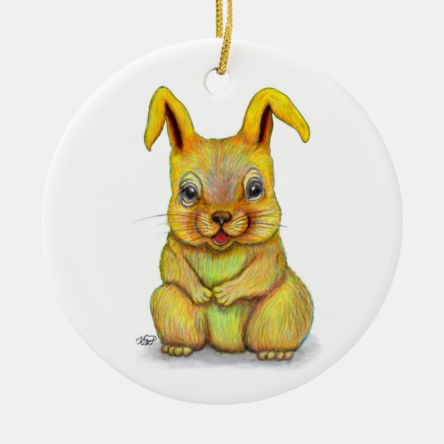 Water Rabbit Ceramic Ornament (Front)