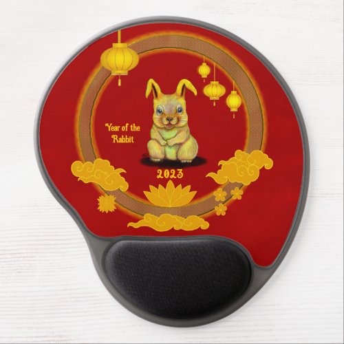 Water Rabbit  Happy Chinese New Year Gel Mouse Pad