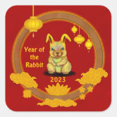 Chinese New Year - Red Lucky Fu Symbol Classic Round Sticker, Zazzle