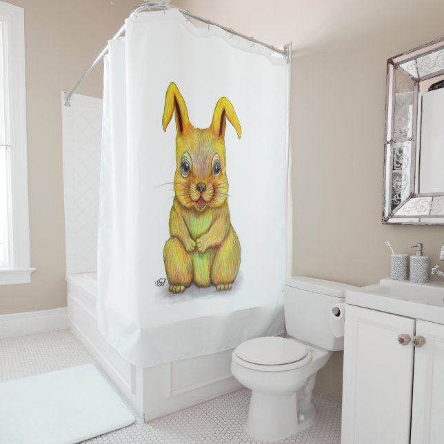 Water Rabbit Shower Curtain (In Situ)