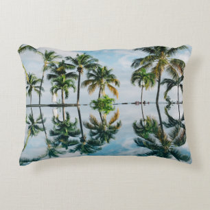 WATER REFLECTION OF COCONUT PALM TREES ACCENT PILLOW