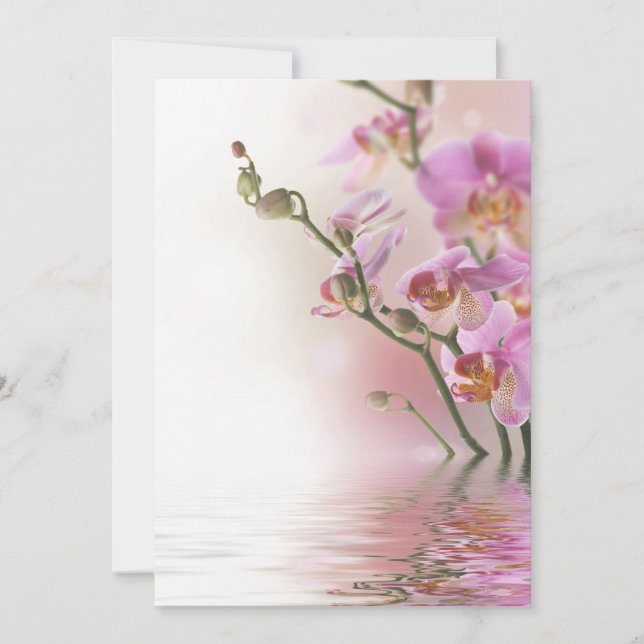 Water reflection orchids invitations (Front)