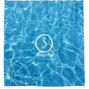 Water Reflection with Customizable Logo and Text S Shower Curtain