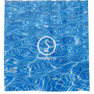 Water Reflection with Customizable Logo and Text Shower Curtain